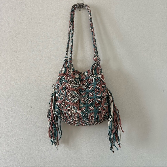 Zara Woven Fringe Shoulder Bag - Multicolor - Picture 1 of 5